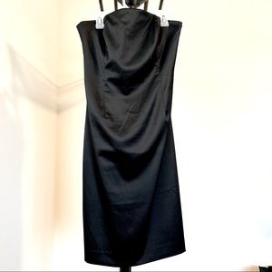 White House Black Market-Black Satin Evening Dress